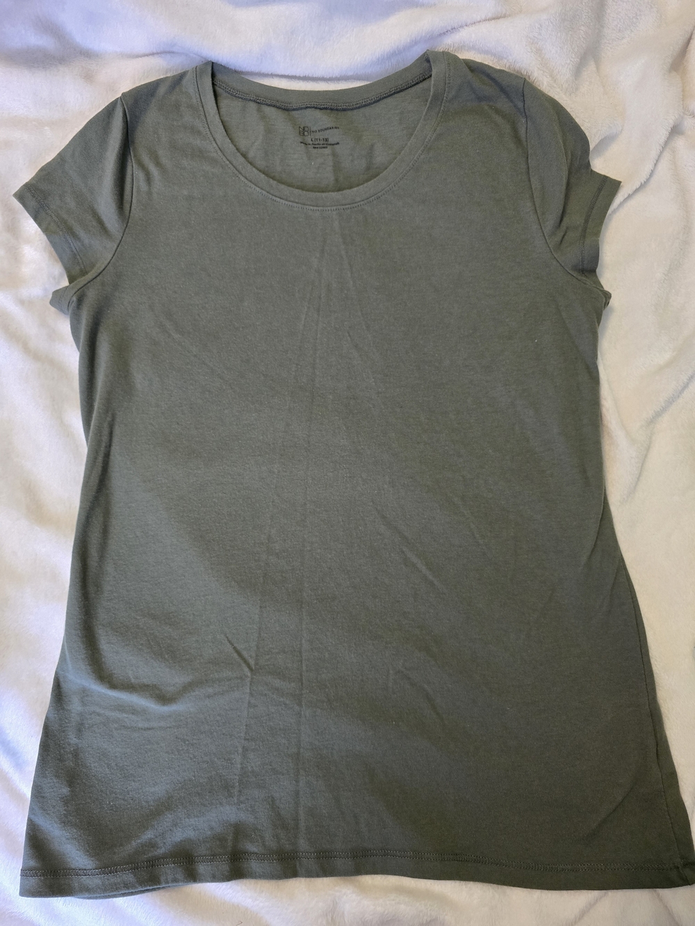 No Boundaries Olive Green Short Sleeve Crewneck T-Shirt Size L (11-13)
